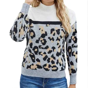 Women Casual Turtleneck Long Sleeve Chunky Knitted Pullover Sweaters  K348