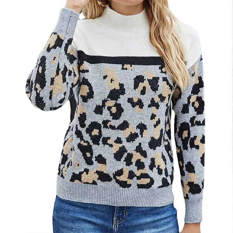 Women Casual Turtleneck Long Sleeve Chunky Knitted Pullover Sweaters  K348