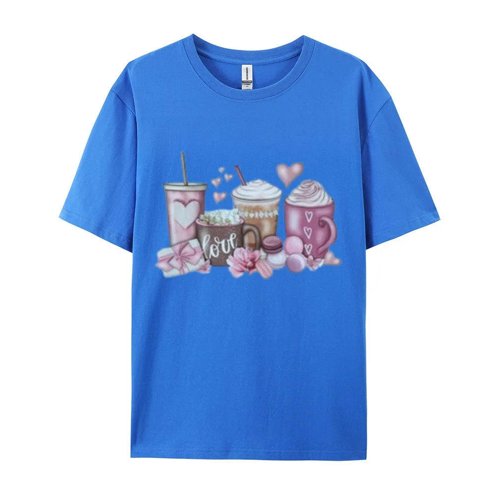 Women Coffee Is My Valentine's Day Print Graphic T-shirt