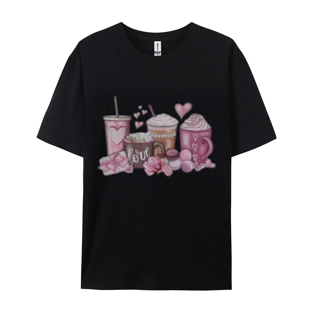 Women Coffee Is My Valentine's Day Print Graphic T-shirt