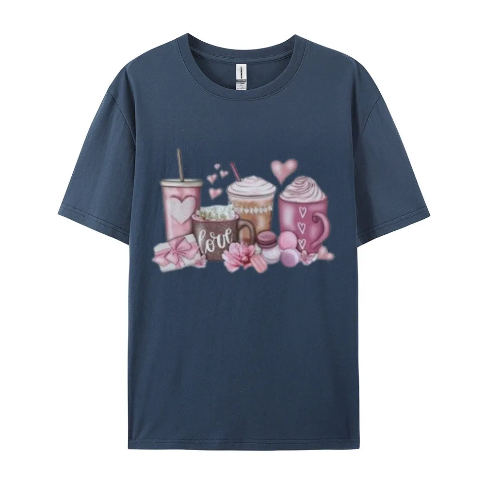 Women Coffee Is My Valentine's Day Print Graphic T-shirt