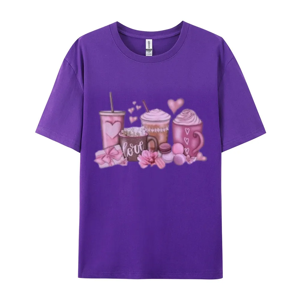 Women Coffee Is My Valentine's Day Print Graphic T-shirt