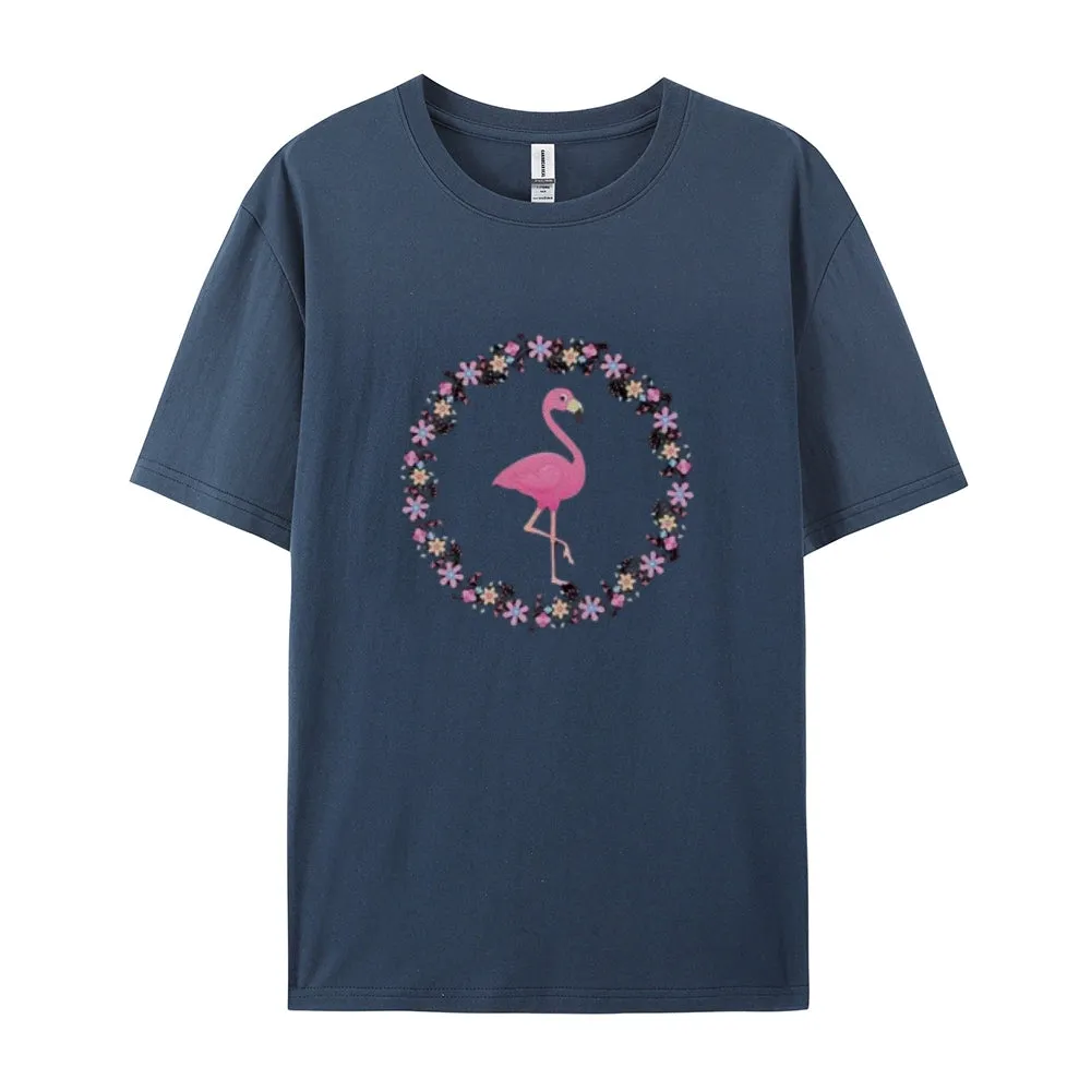 Women Love Flamingo For Valentine's Day Print Graphic T-shirt