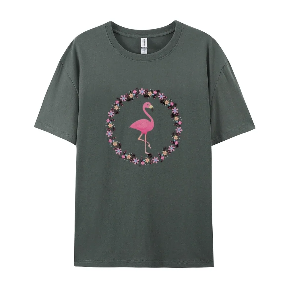 Women Love Flamingo For Valentine's Day Print Graphic T-shirt
