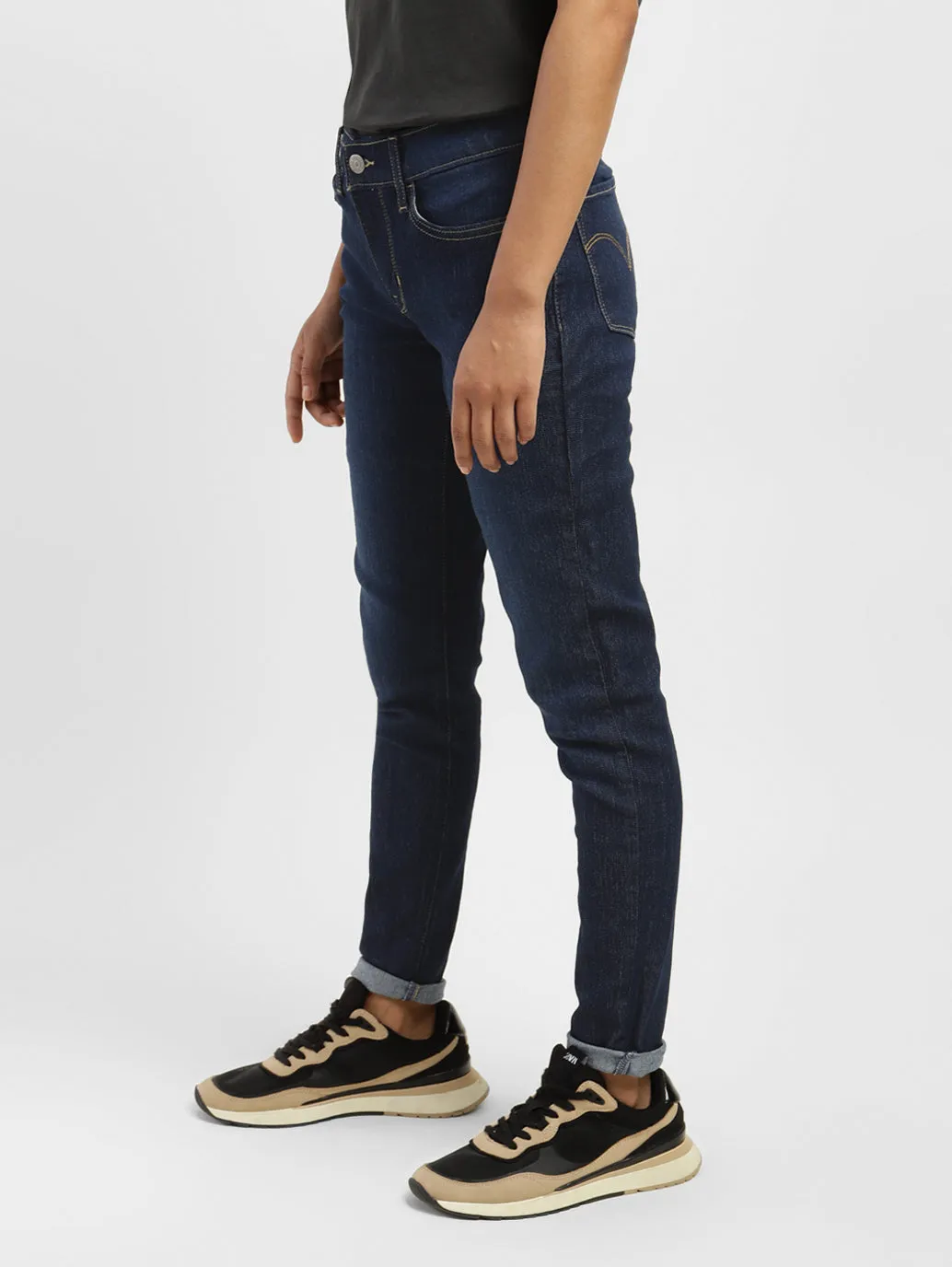 Women's 710 Blue Super Skinny Fit Mid Rise Jeans