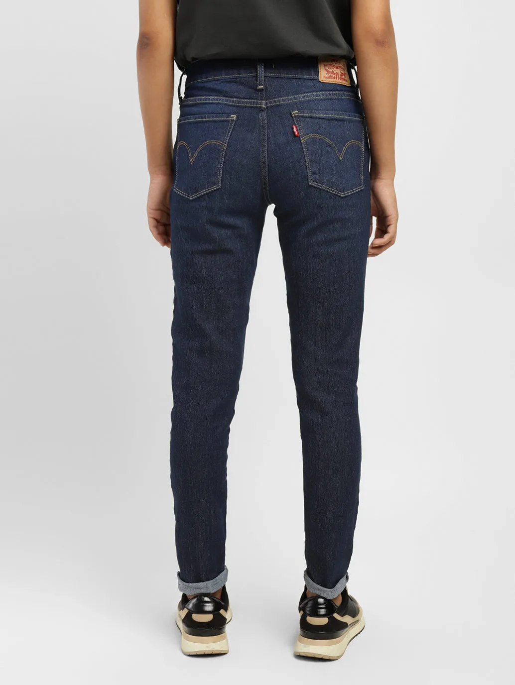 Women's 710 Blue Super Skinny Fit Mid Rise Jeans