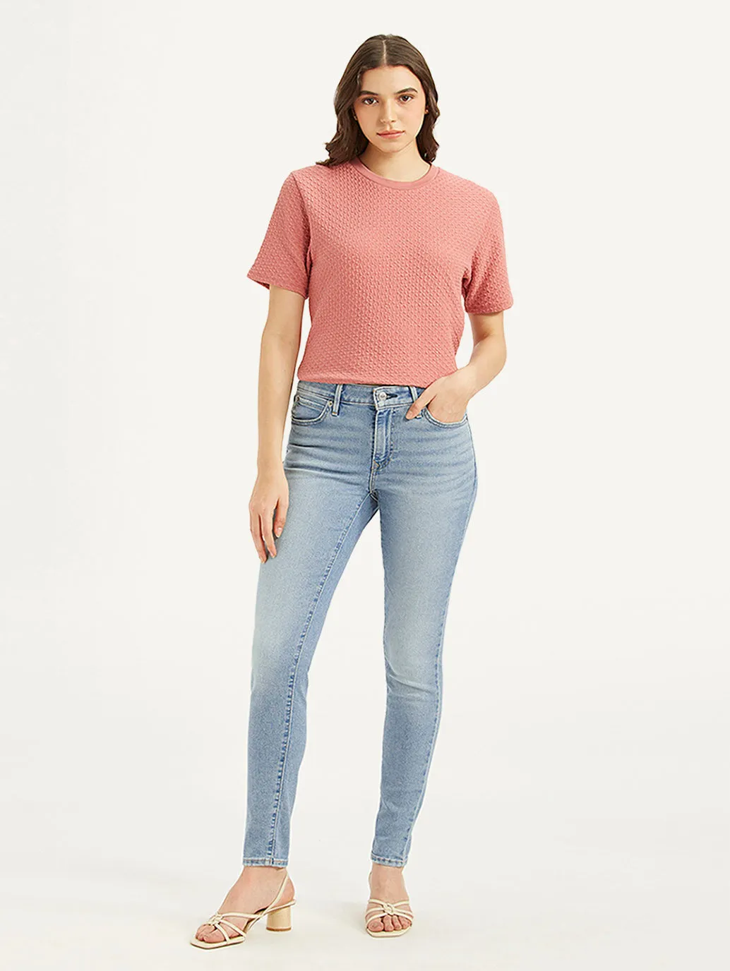 Women's 711 Blue Skinny Fit Mid Rise Jeans