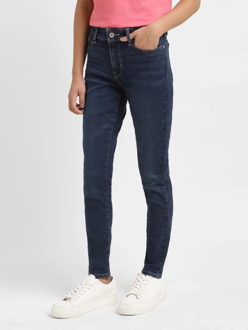 Women's 711 Blue Skinny Fit Mid Rise Jeans
