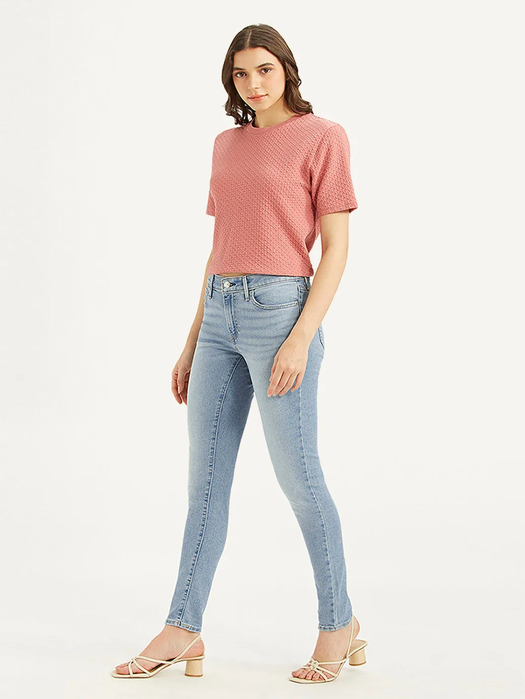 Women's 711 Blue Skinny Fit Mid Rise Jeans