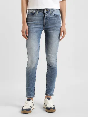 Women's 711 Blue Skinny Fit Mid Rise Jeans