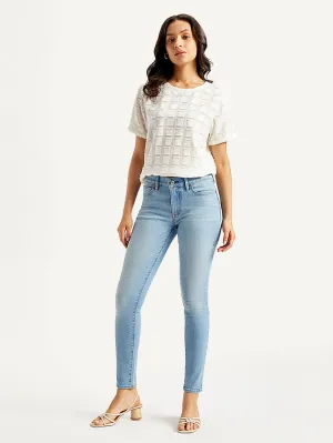 Women's 711 Light Blue Skinny Fit Mid Rise Jeans
