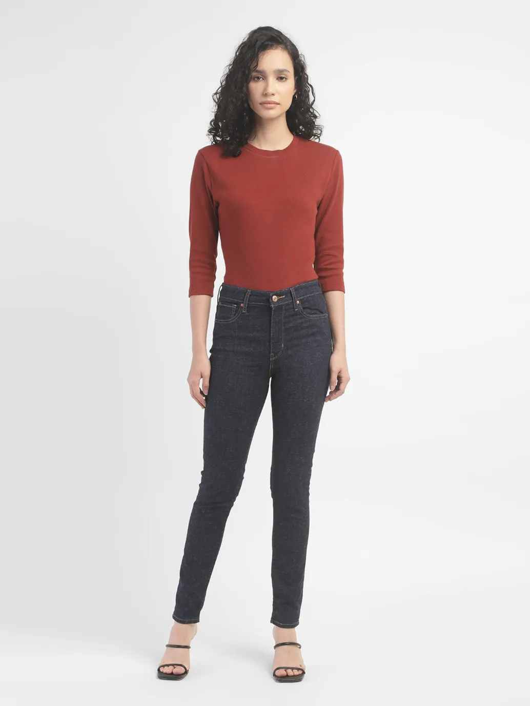 Women's 721 Black Skinny Fit High Rise Jeans