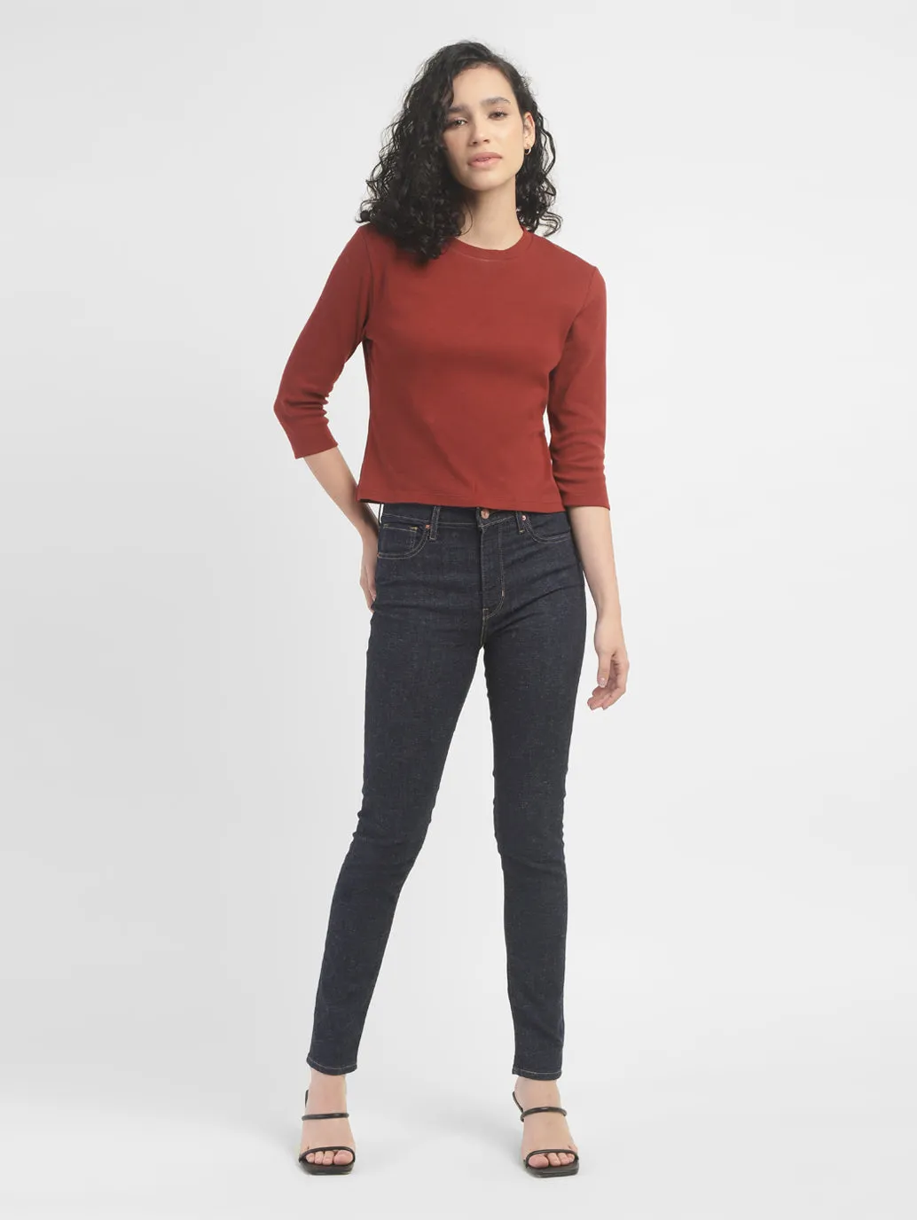 Women's 721 Black Skinny Fit High Rise Jeans