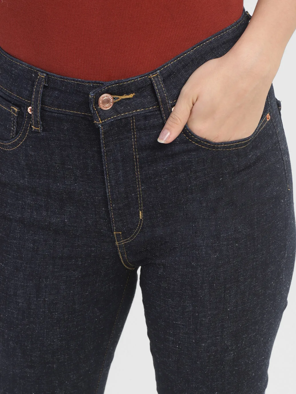 Women's 721 Black Skinny Fit High Rise Jeans