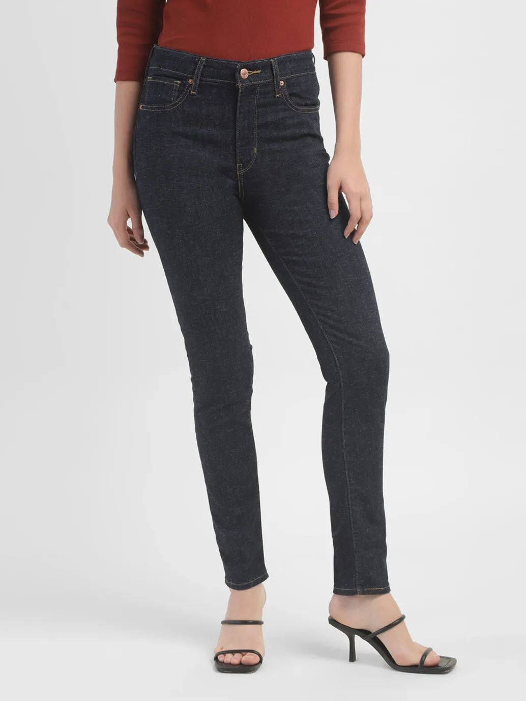Women's 721 Black Skinny Fit High Rise Jeans