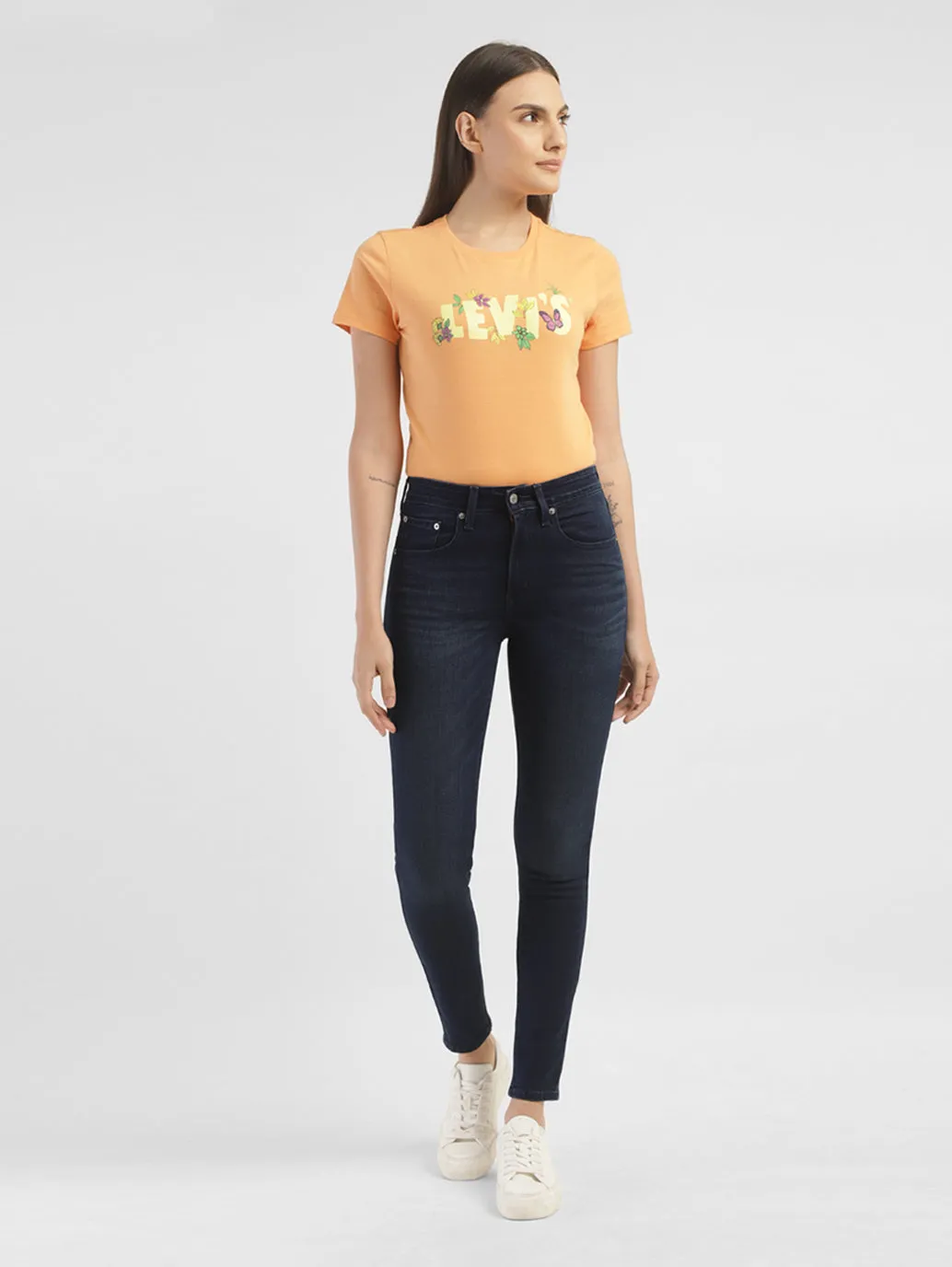 Women's 721 Blue Skinny Fit High Rise Jeans