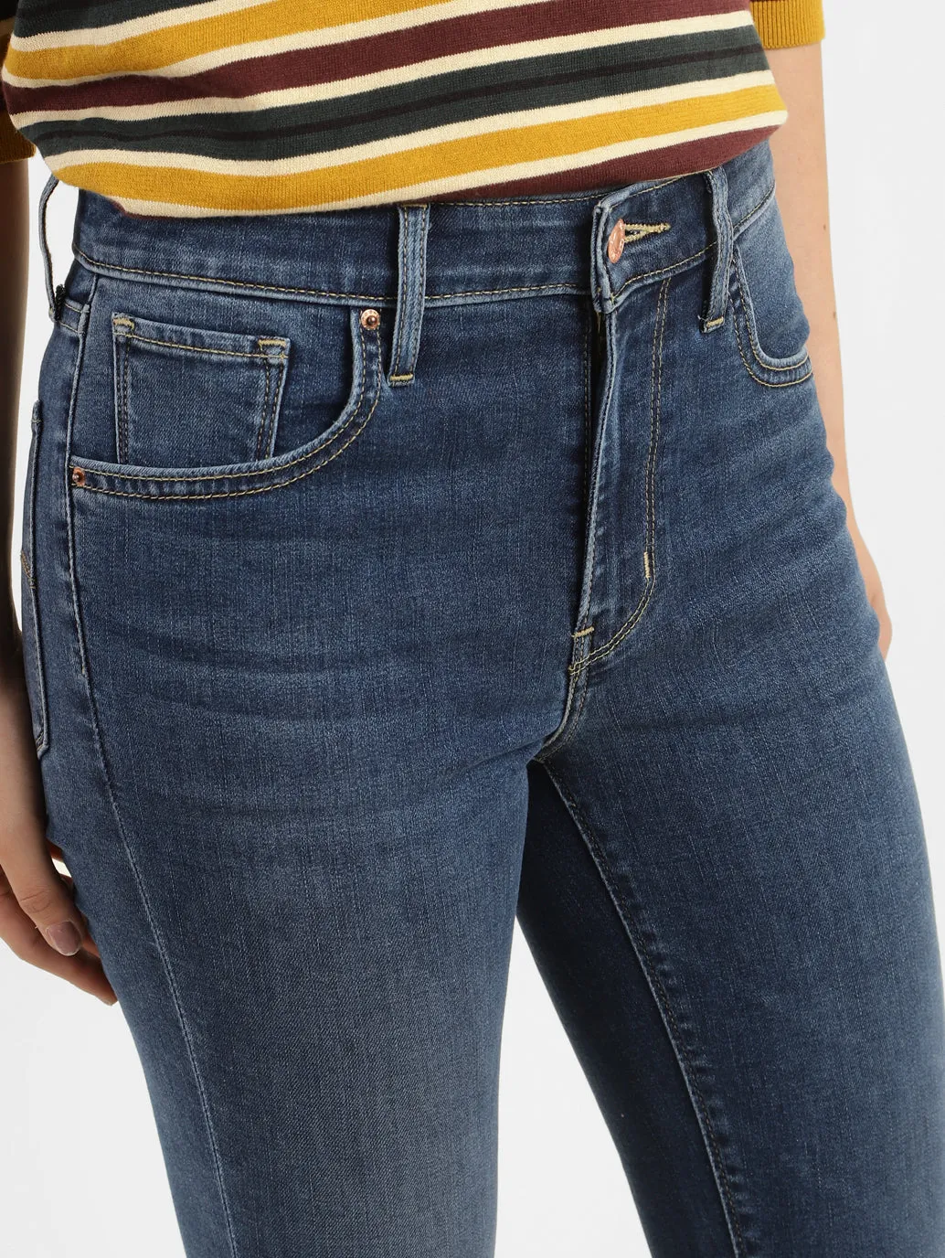 Women's 721 Blue Skinny Fit High Rise Jeans