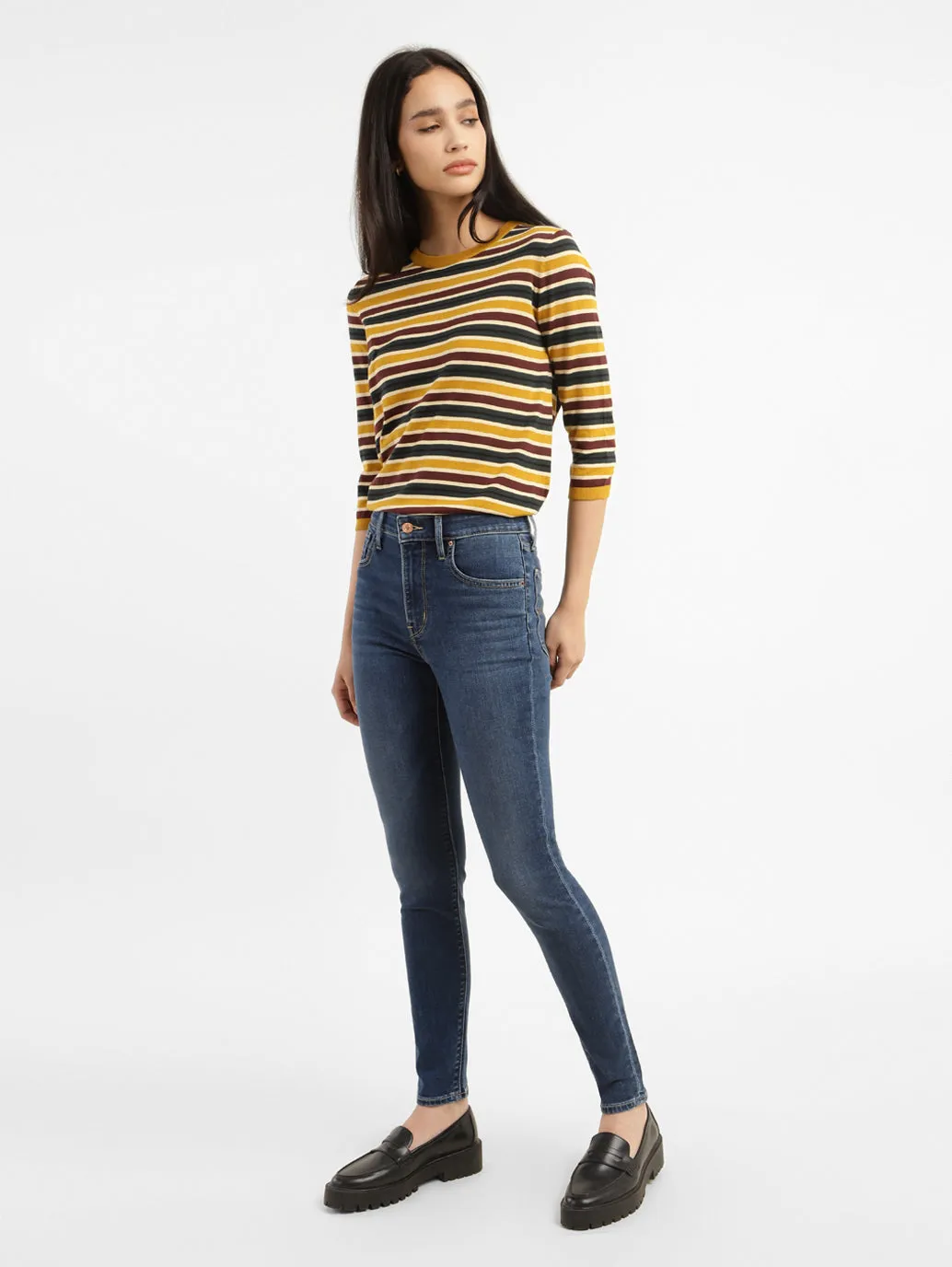 Women's 721 Blue Skinny Fit High Rise Jeans