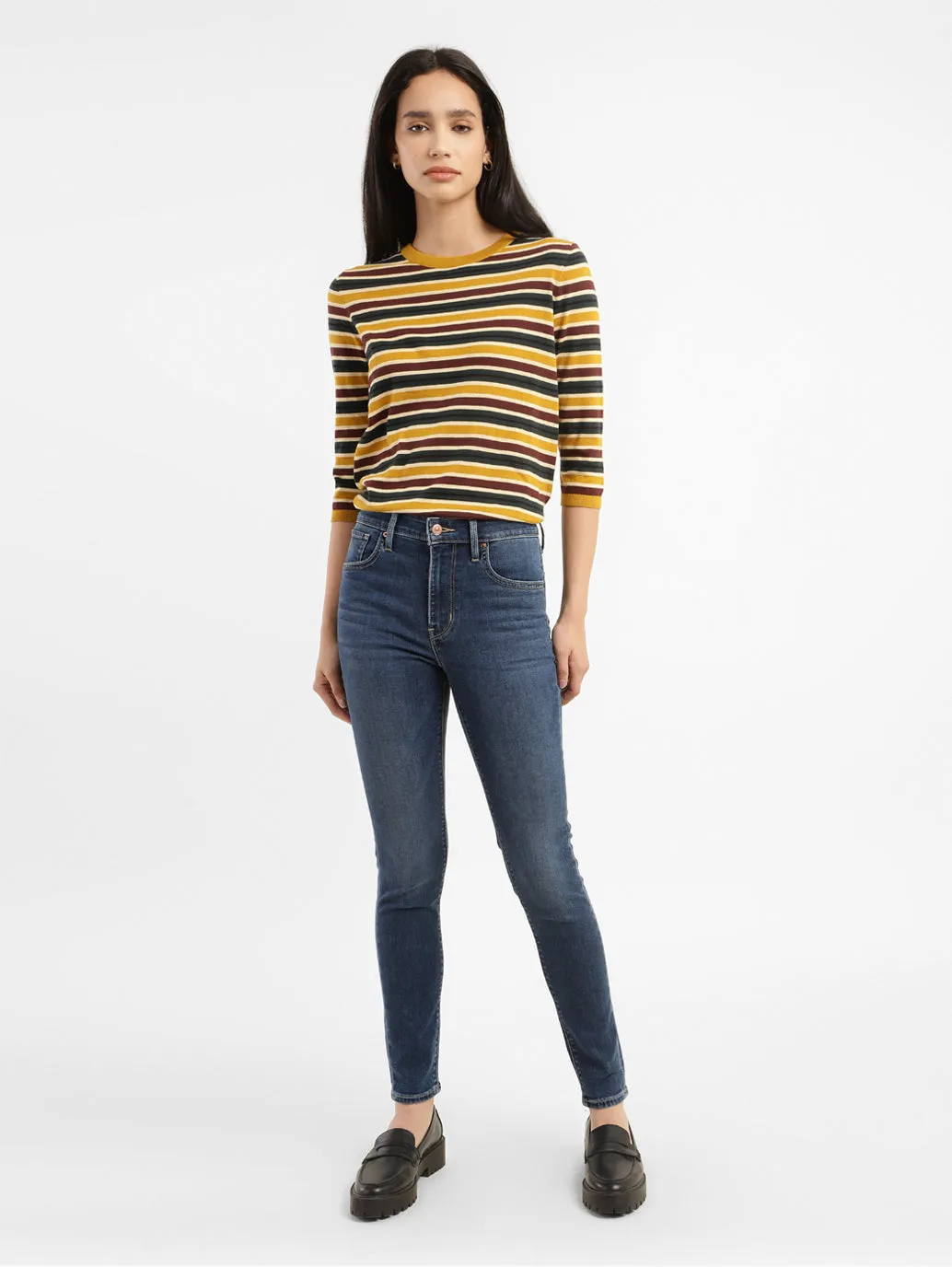 Women's 721 Blue Skinny Fit High Rise Jeans