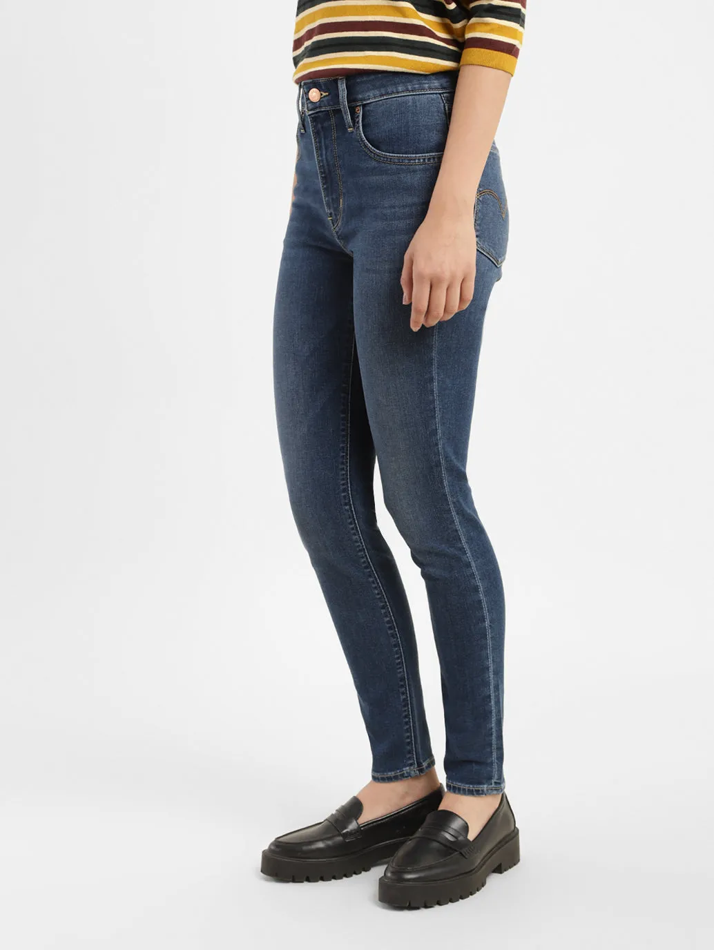Women's 721 Blue Skinny Fit High Rise Jeans