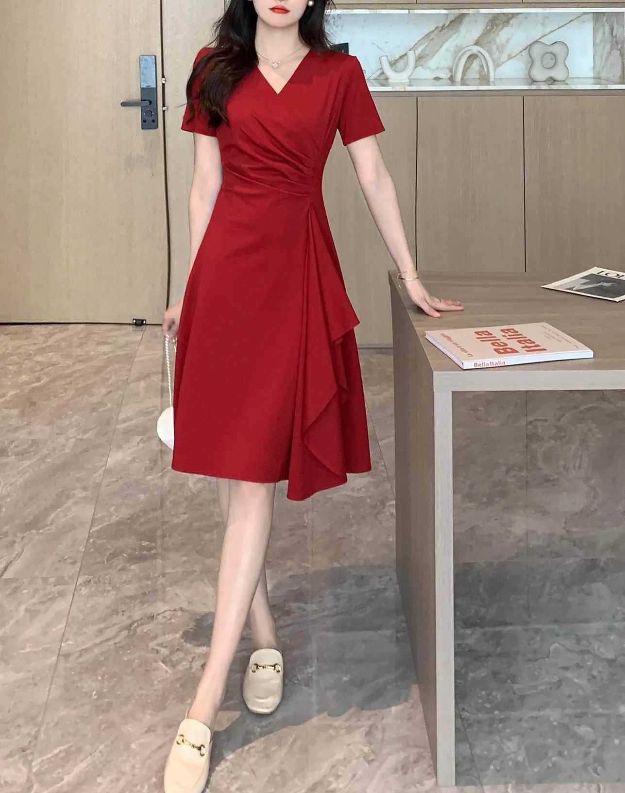 Women’s Chic Pleated Dress for a Flattering Silhouette