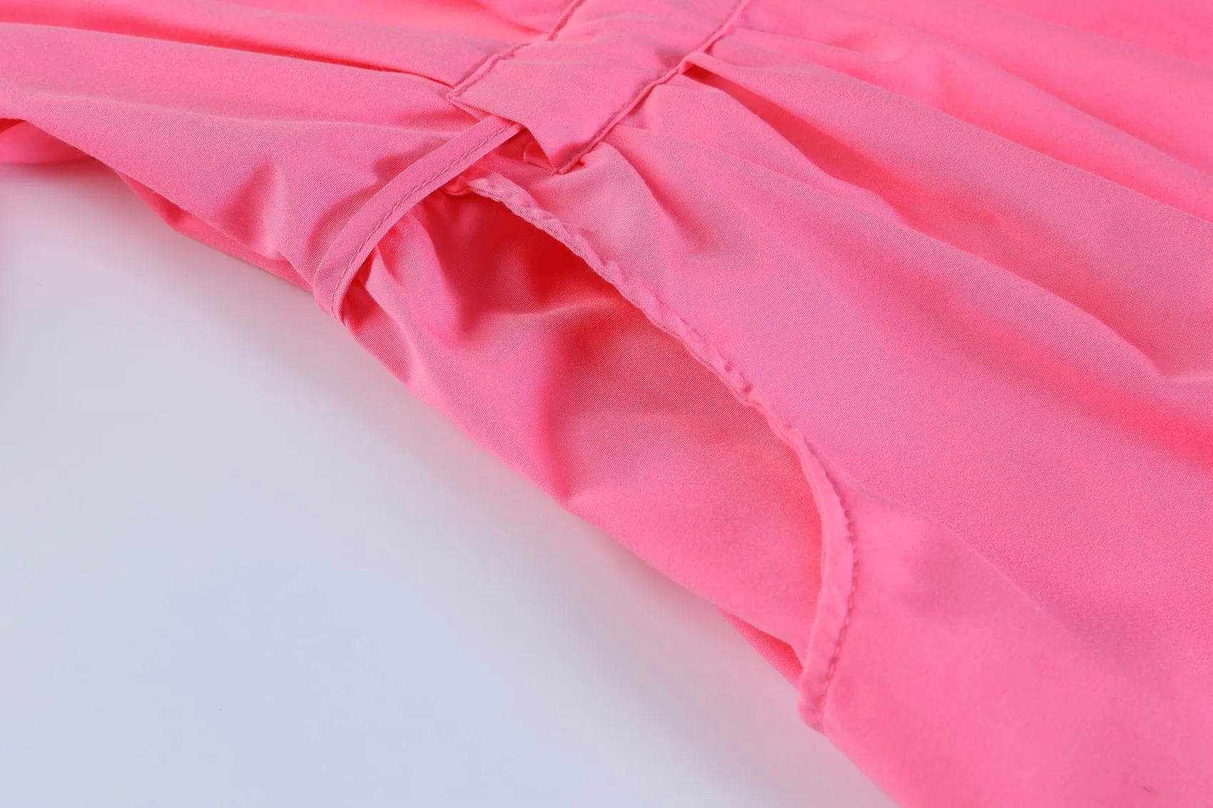 Women's Mid-Length Dress with Elastic Waist and In-Seam Pockets