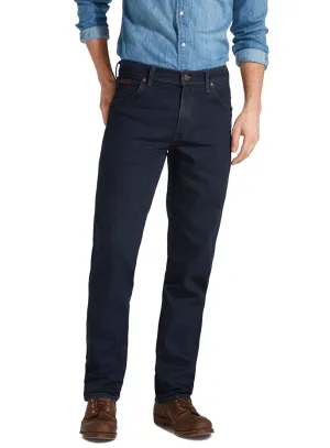 Wrangler Men's Jeans Texas Stretch Authentic Straight Leg Mens Jeans Blue Black