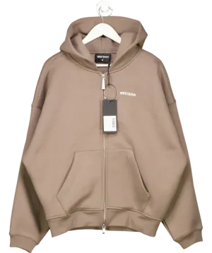 WRSTBHVR Brown Diago Hooded Zip Jacket UK 10