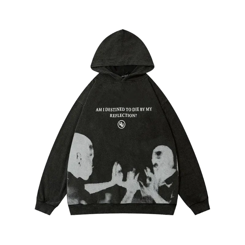 Y2K Mirror Reflection Oversize Hoodie