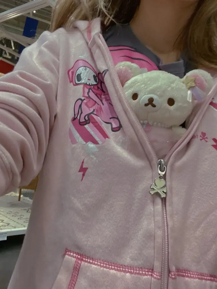 Y2K Punk Zip-Up Hoodie