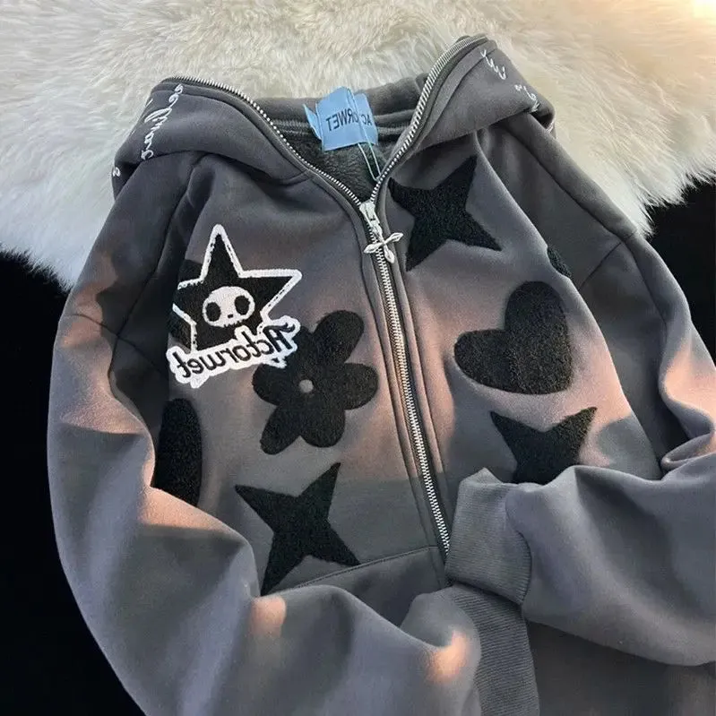 Y2K Punk Zip-Up Hoodie