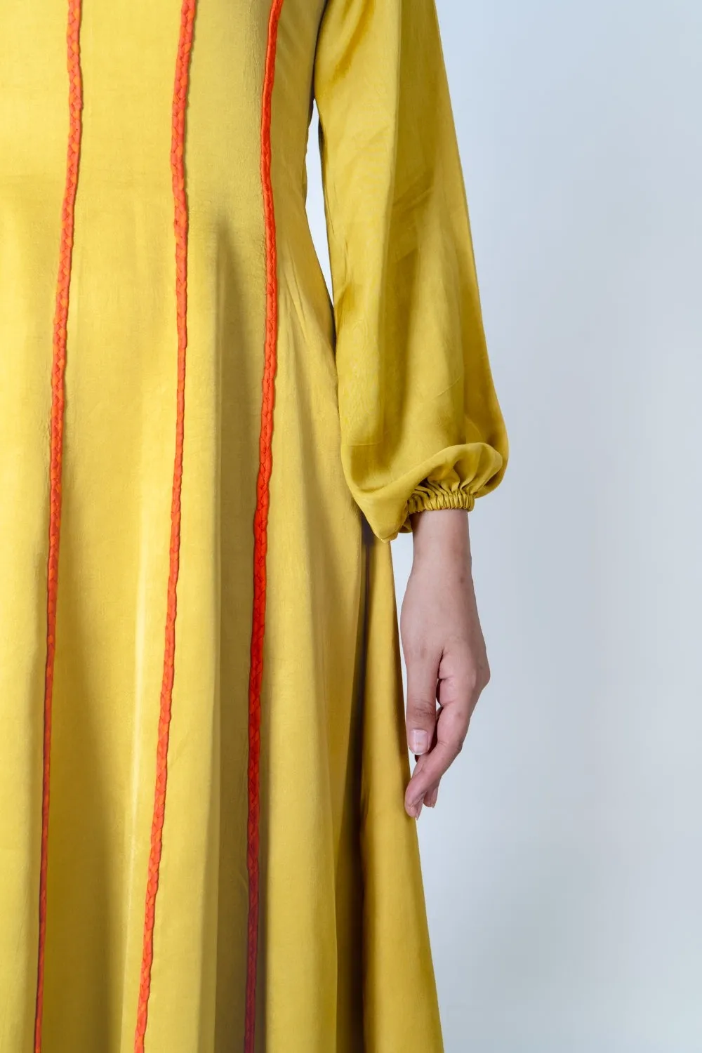 Yellow Maxi Dress- Orange Braids