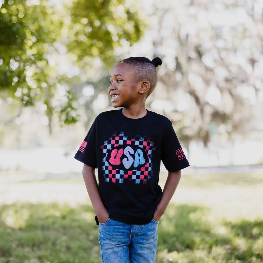 Youth USA T-Shirt - Black