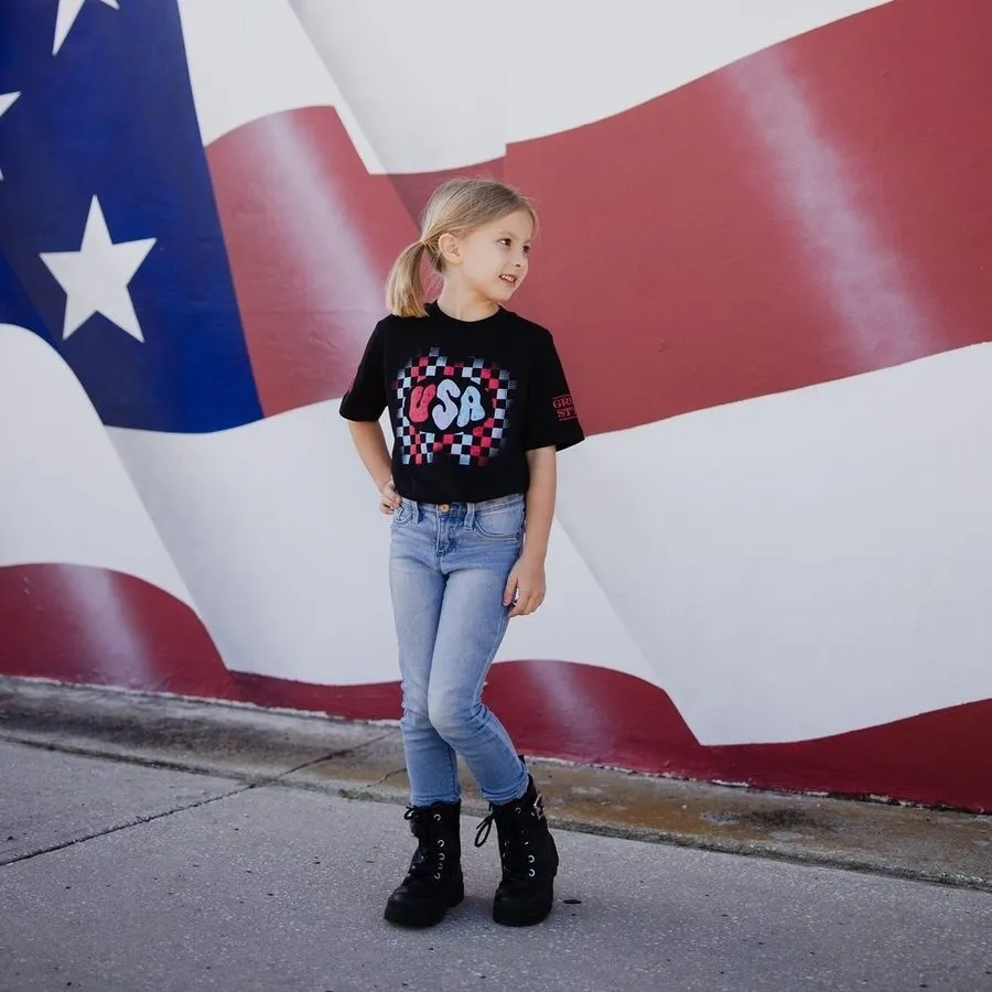 Youth USA T-Shirt - Black