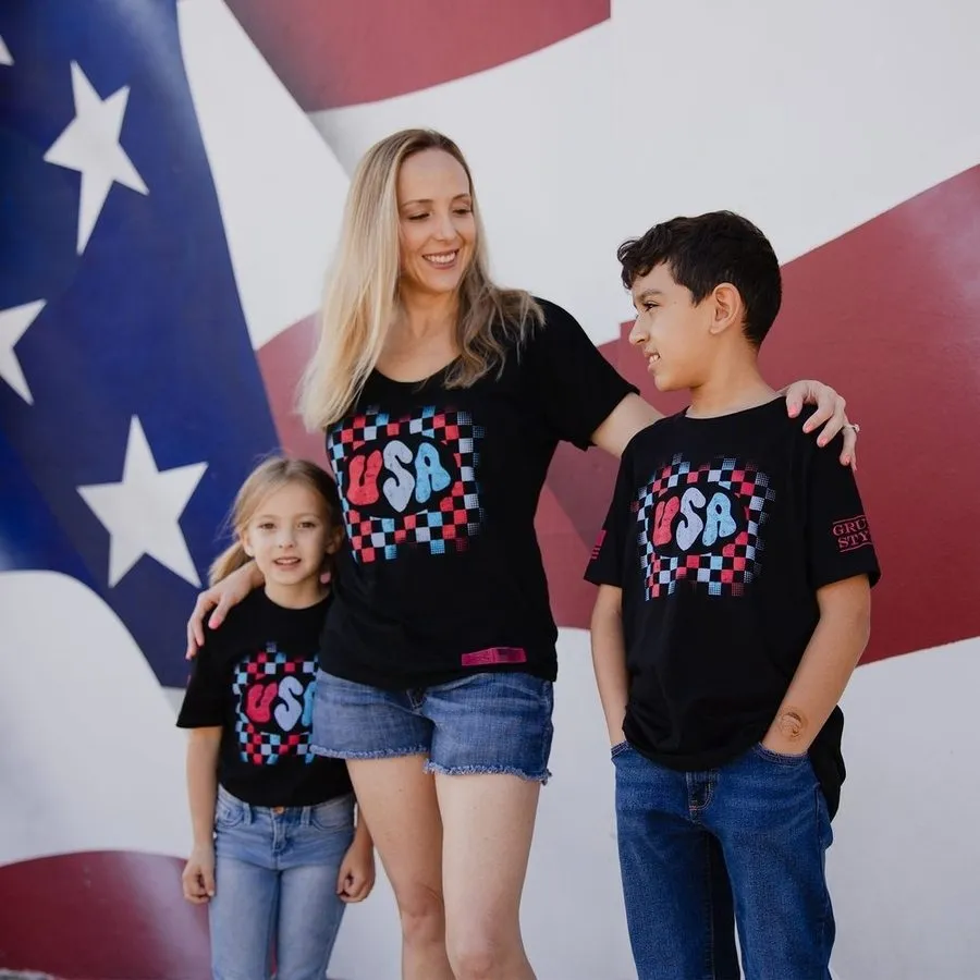 Youth USA T-Shirt - Black