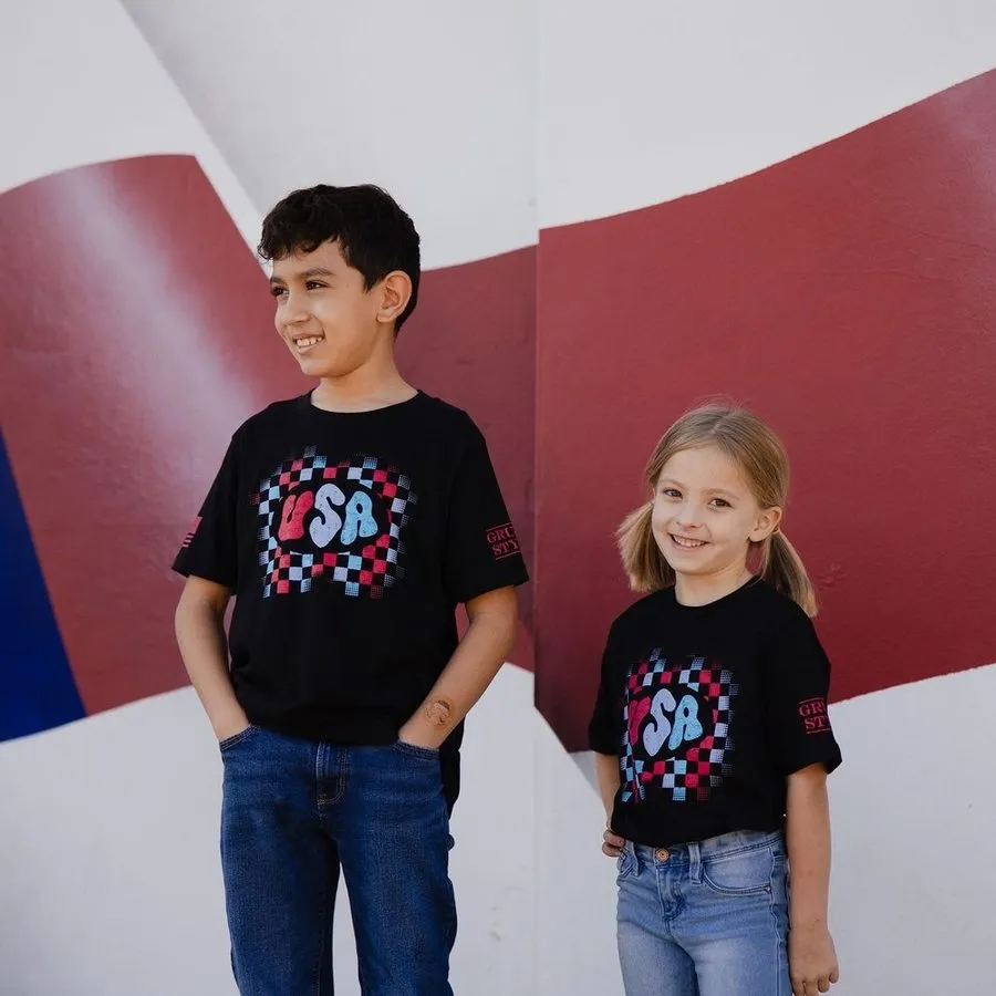 Youth USA T-Shirt - Black