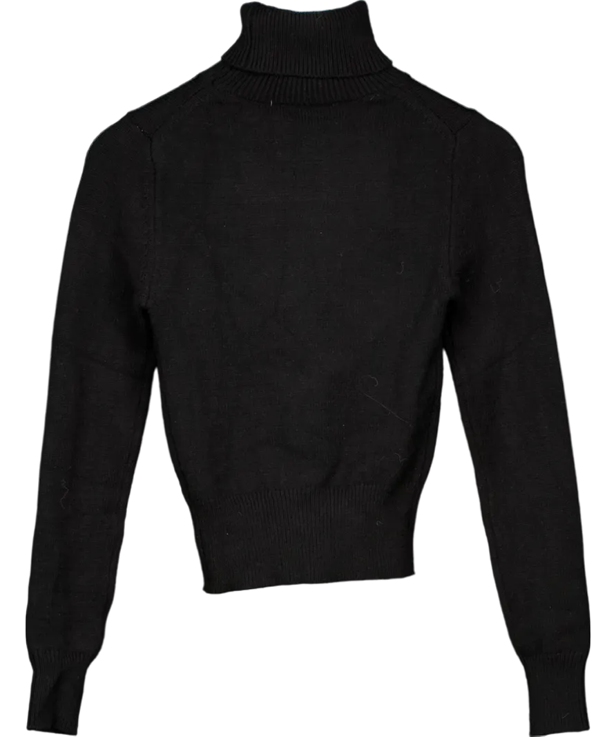 ZARA Black Roll Neck Knit Jumper UK XS/S
