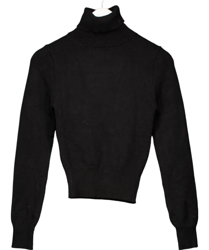 ZARA Black Roll Neck Knit Jumper UK XS/S