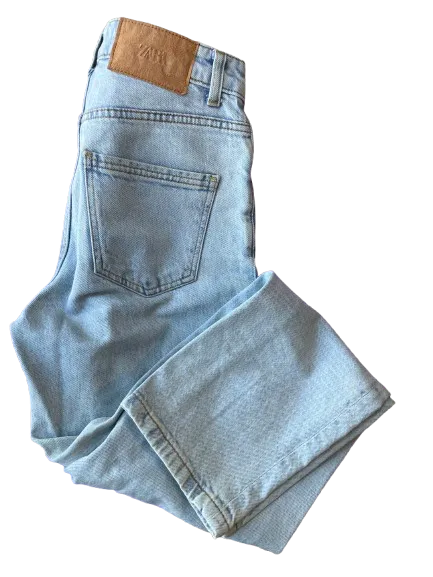 Zara Light Wash Straight Leg Jeans