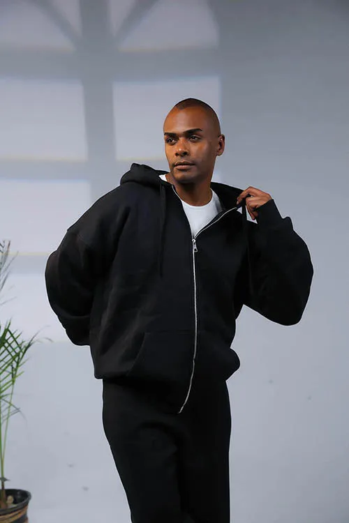Zip Up Black Hoodie