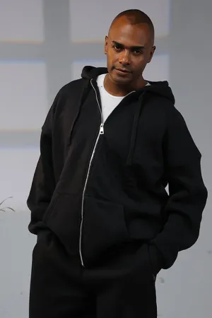 Zip Up Black Hoodie