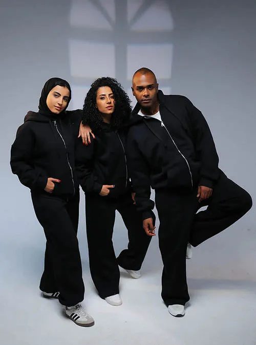 Zip Up Black Hoodie